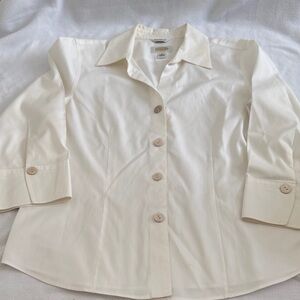 Talbots Women’s Cream Button Down Shirt